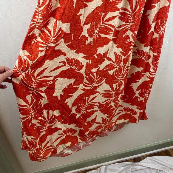 XIX Palms x Tribal Napali Hi Low Maxi Orange Floral Resort Spring Break Hawaii L - Picture 4 of 12